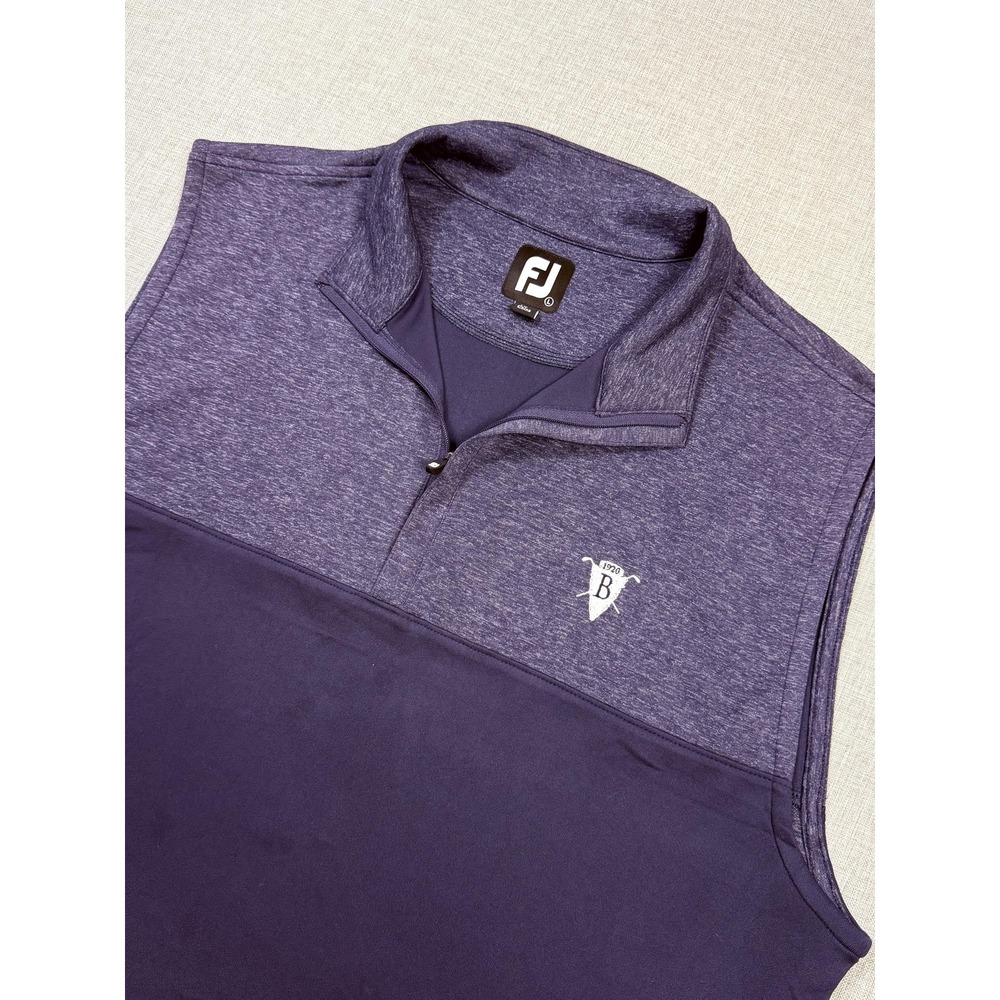 FootJoy Golf 1/4 Zip Vest Mens Large Purple Sleeveless Performance Athletic